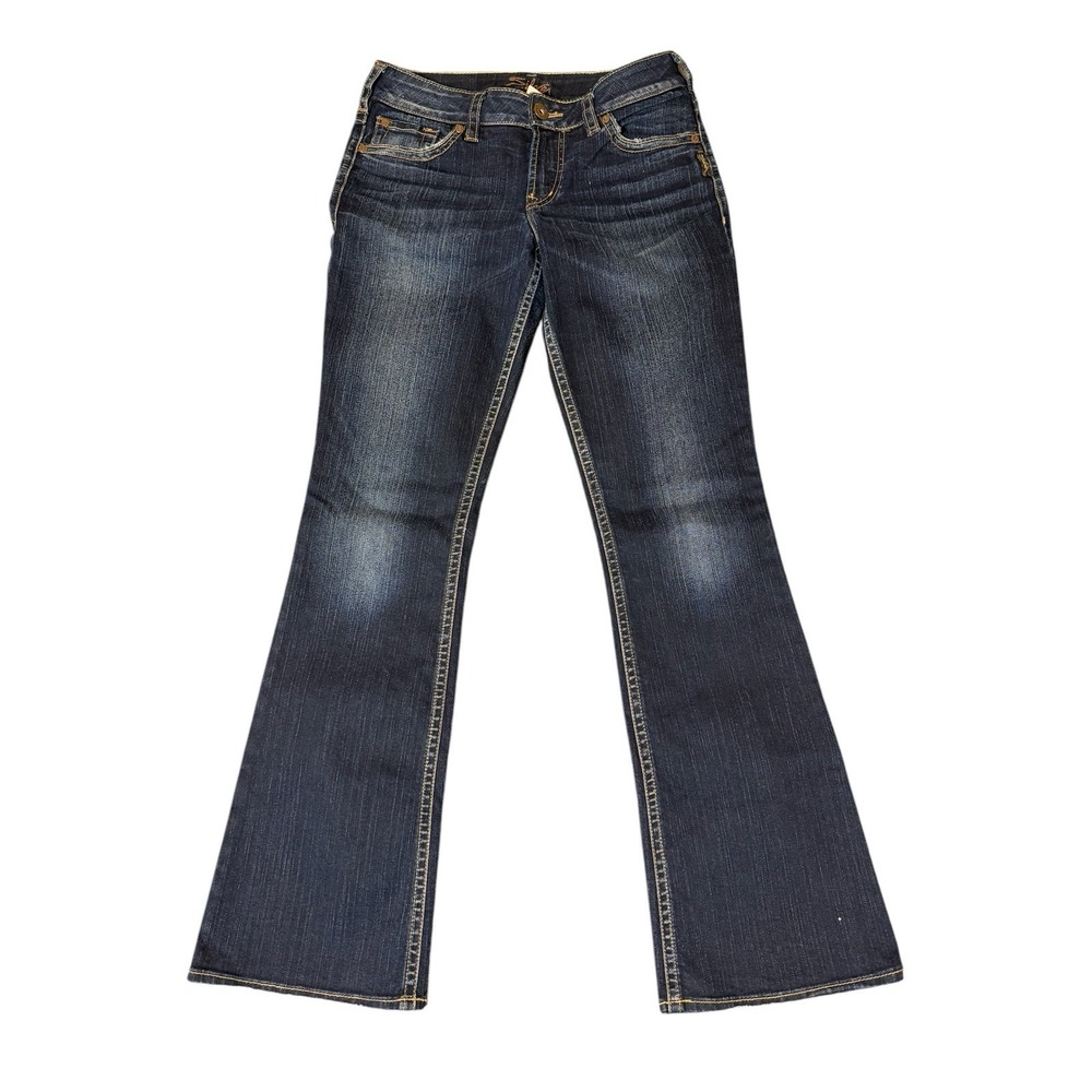 Silver Jeans Womens 28x32 Blue Suki Bootcut Dark Wash Wide Leg Western Flare